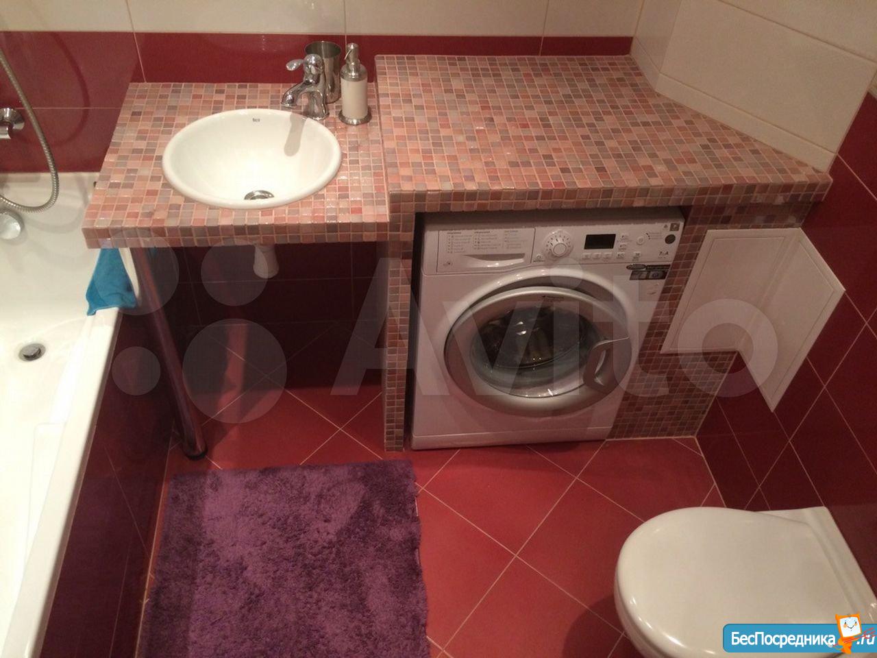 самодельная столешница в ванную под раковину и стиральную машину